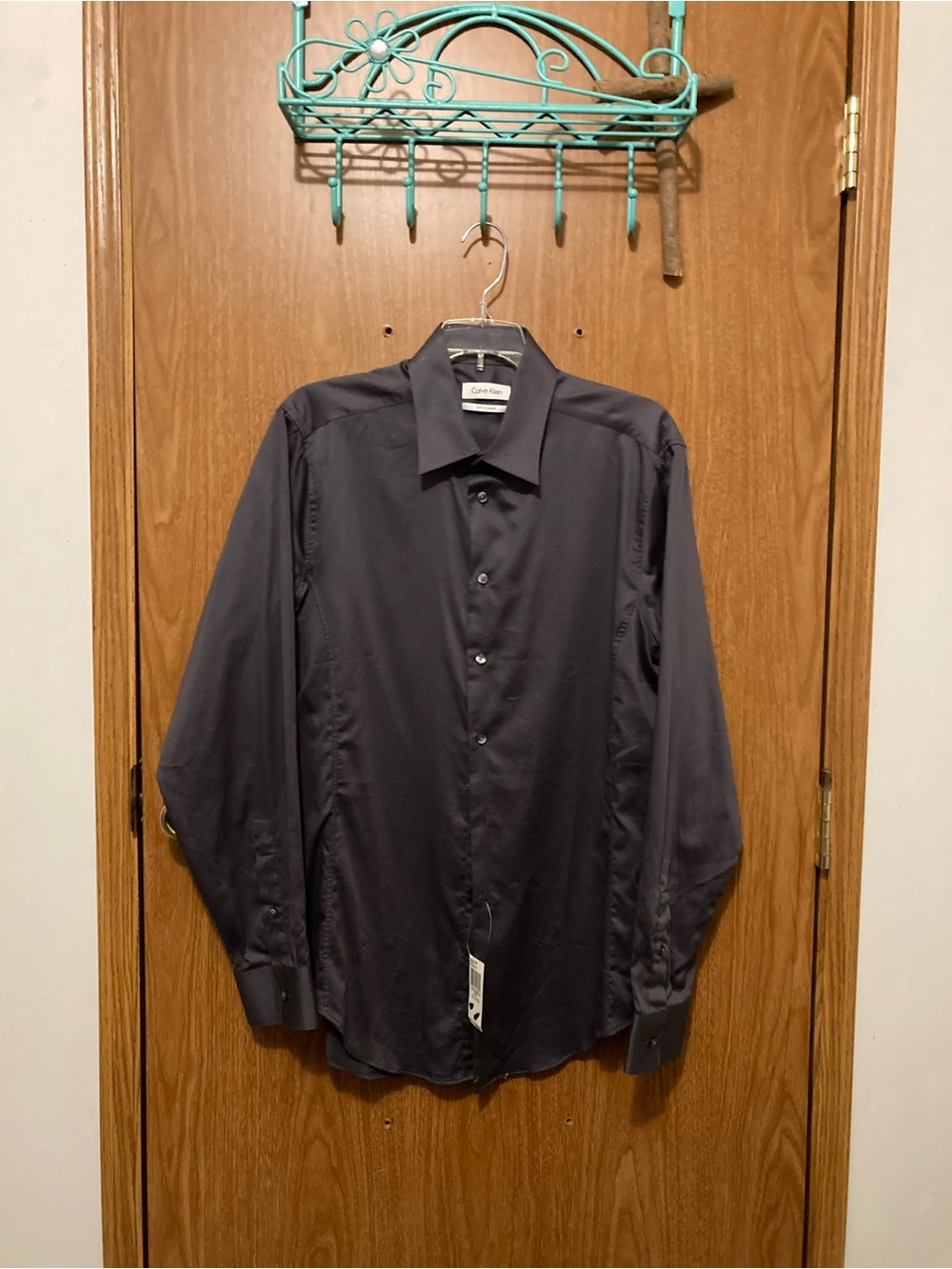 Calvin Klein Men's Charcoal Long-Sleeve Dress Shirt